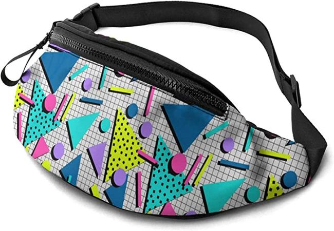 Amazon.com: Retro Vintage 80s Memphis Fashion Casual Fanny Waist Pack For Men Women Adjustable Belt Waist Bag For Traveling Hiking Cycling Running Festival Rave : Sports & Outdoors