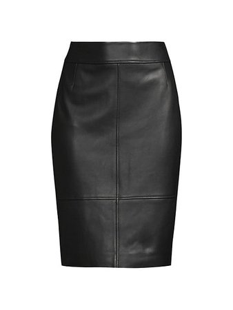 Shop BOSS Selrita Leather Pencil Skirt | Saks Fifth Avenue