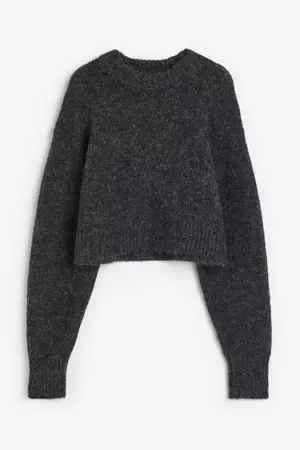 Short Sweater - Dark gray melange - Ladies | H&M US