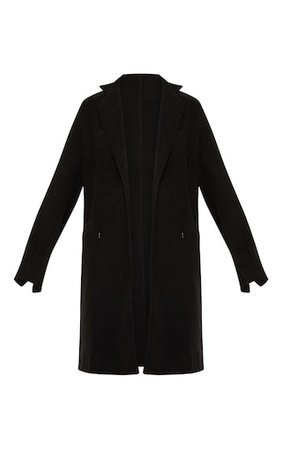 Black Wool Pocket Front Coat | PrettyLittleThing USA