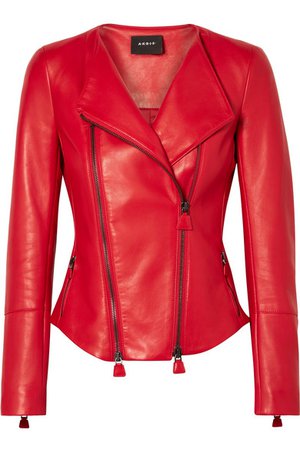 Akris | Vesa shirred leather biker jacket | NET-A-PORTER.COM