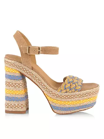 Shop Castañer Anne Raffia Platform Sandals | Saks Fifth Avenue