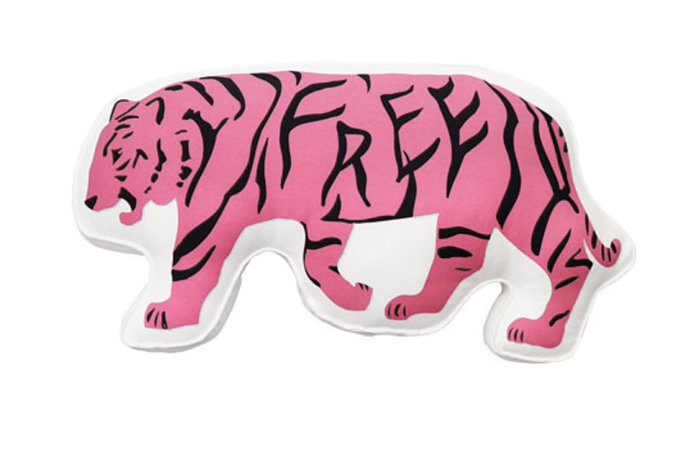 pink tiger throw pillow kids