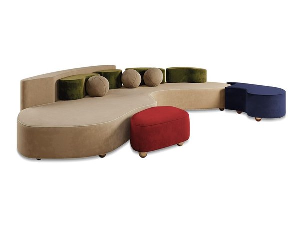 Curved velvet sofa MOOD By Malabar