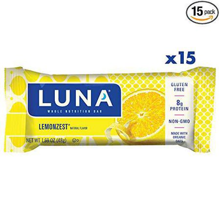 Amazon.com: LUNA BAR - Gluten Free Bar - Lemon Zest - (1.69 Ounce Snack Bar, 15 Count) (packaging may vary): Grocery & Gourmet Food