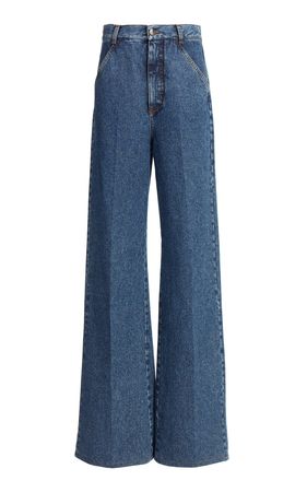 Chloé Cotton-Hemp Blend Wide-Leg Jeans By | Moda Operandi