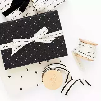 Cream And Black Pindot Gift Wrap - Sugar Paper™ : Target
