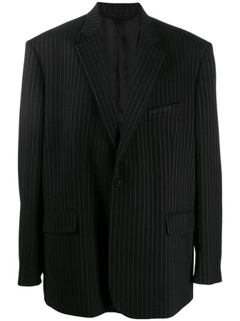 Shop black Balenciaga pinstripe single-breasted blazer with Express Delivery - Farfetch