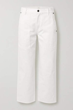 Hester Cropped Mid-rise Straight-leg Jeans - White