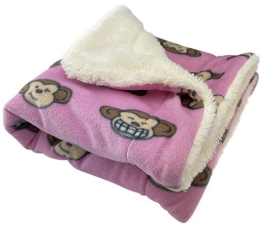Pink Silly Monkey Fleece Dog Blanket