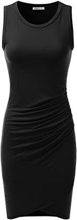 Doublju Stretchy Fitted Tulip Hem Tank Dress for Women with Plus Size (Made in USA) at Amazon Women’s Clothing store