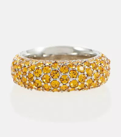 Amina Muaddi - Cameron crystal-embellished ring | Mytheresa