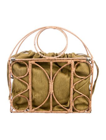 Charlotte Olympia Woven Raffia Cage Handle Bag - Handbags - CIO25867 | The RealReal