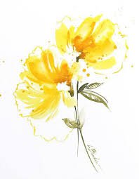 yellow flower watercolor - Google Search