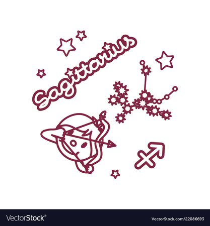 Cute line zodiac sign Royalty Free Vector Image