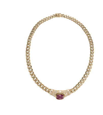 bulgari ruby diamond chain necklace