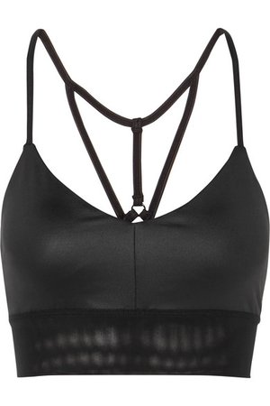 Alo Yoga | Lush mesh-trimmed stretch sports bra | NET-A-PORTER.COM