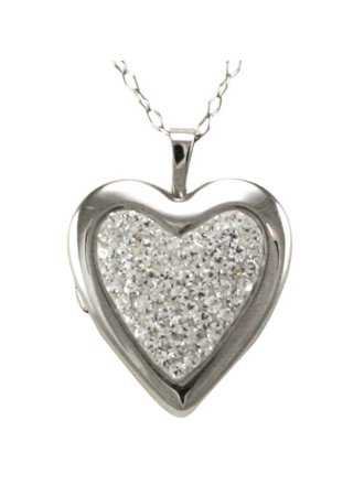 Double-Heart Engraved Sterling Silver Heart Locket Pendant, 18" - Walmart.com
