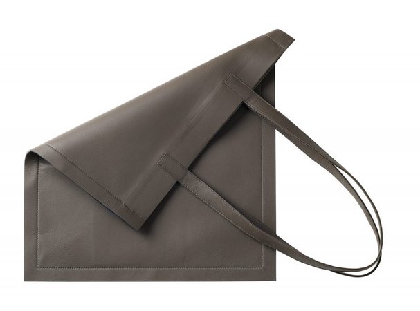 STRATO shoulder bag in umbra grey lamb nappa leather | TSATSAS