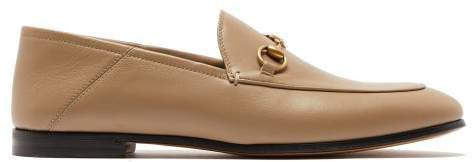 Brixton Collapsible Heel Leather Loafers - Womens - Beige