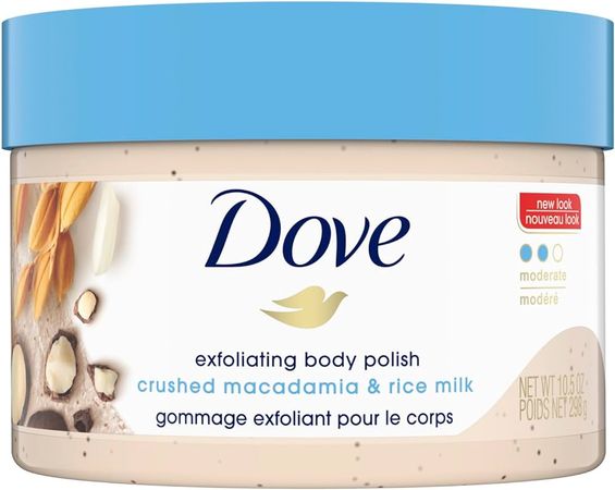 Amazon.com: Dove Scrub Macadamia & Rice Milk Reveals Visibly Smoother Skin Body Scrub That Nourishes Skin 10.5 oz : Beauty & Personal Care