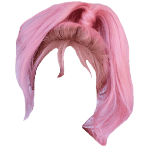 Pink Hair Bangs Ponytail
