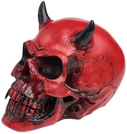 Alchemy Gothic Crimson Demon Skull : Amazon.co.uk: Home & Kitchen