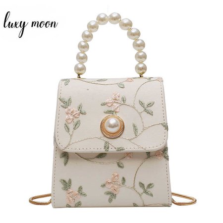 mini bag with flowers and pearl handle - Google Search
