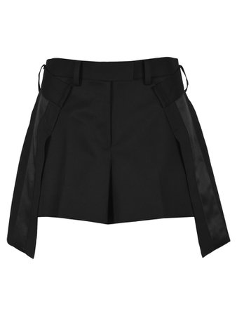Sacai Sacai Asymmetric Shorts - BLACK - 11211548 | italist