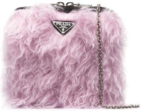 PRADA Lilac Fur Cargo Handbag