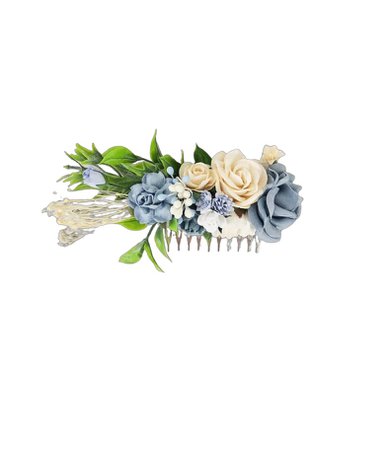 Flower hair comb, Blue bridal hairpiece, Wedding headpiece, Decorative hair comb, Wedding flower hair comb, Flower hair, Bridesmaids