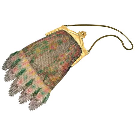Edwardian Whiting and Davis Dresden Multi-Color Mesh Bag For Sale at 1stDibs