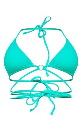 Aqua Mini O Ring Wrap Bikini Top | PrettyLittleThing USA