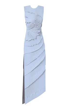 Opal Ruffled Plissé Jersey Maxi Dress By Georgia Hardinge | Moda Operandi