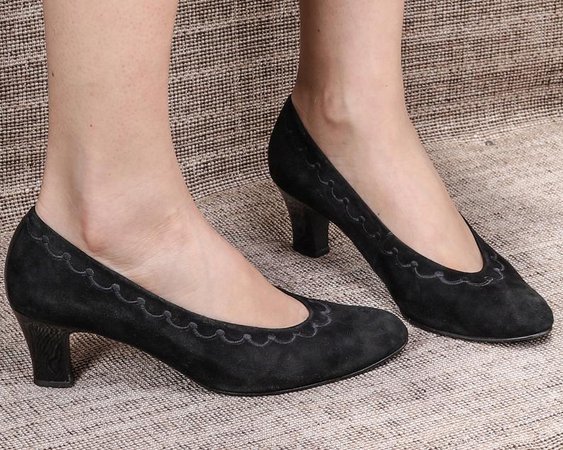 Size 8.5 Luxury Court Pump Shoes 90s Regular Fit Deep Black | Etsy
