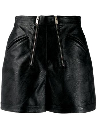 Black Stella Mccartney Faux-Leather Shorts | Farfetch.com
