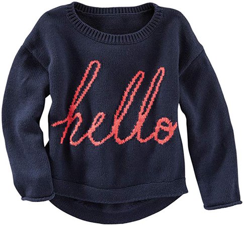 Amazon.com: OshKosh B'gosh Little Girls' Graphic Crew Sweater (Toddler/Kid): Clothing
