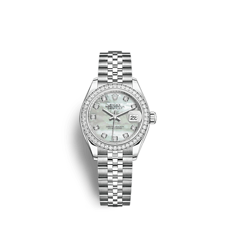 Rolex Lady-Datejust Oyster 28mm white gold and diamond watch