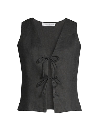 black linen vest