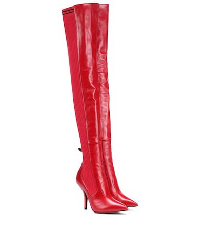 Leather over-the-knee boots