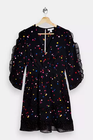 IDOL Spot Ruffle Mini Dress | Topshop