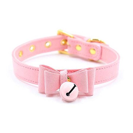 Amazon.com: PU Leather Bow Collar Necklace Choker with Bell Cat Cosplay Kitty Necklace with Elegant Box (C): Jewelry