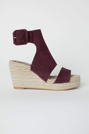 Wedge-heel Sandals - Red