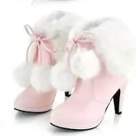 fancy pink with fur boots - Google Search