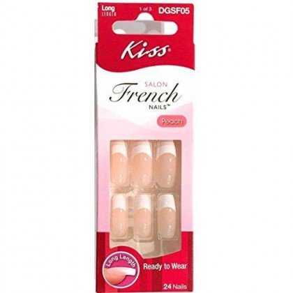 Kiss Salon French Long Length Nails 24 in Pack, 1 Pack | zabiva.com