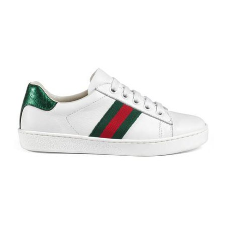 Children's Ace leather sneaker - Gucci Girls' Sneakers 433148CPWE09075