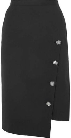 Faro Asymmetric Wool-blend Skirt - Black