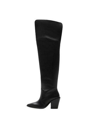 MANGO Leather high-leg boots