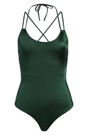 Topshop Strappy Tie Back One-Piece Swimsuit | Nordstrom