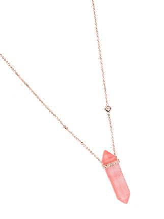 Pink Jacquie Aiche 14Kt Rose Gold Strawberry Diamond Necklace | Farfetch.com